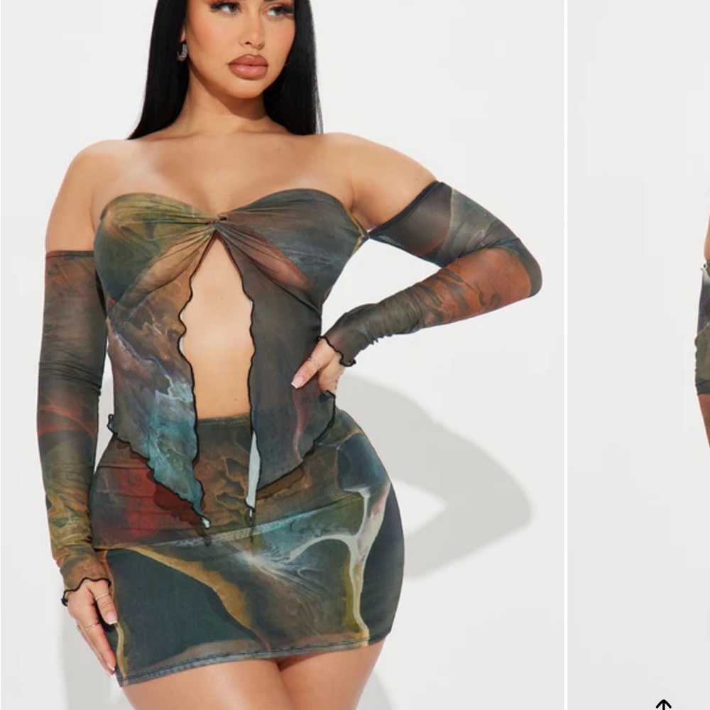 Fashion Nova Multicolor Off-Shoulder Top